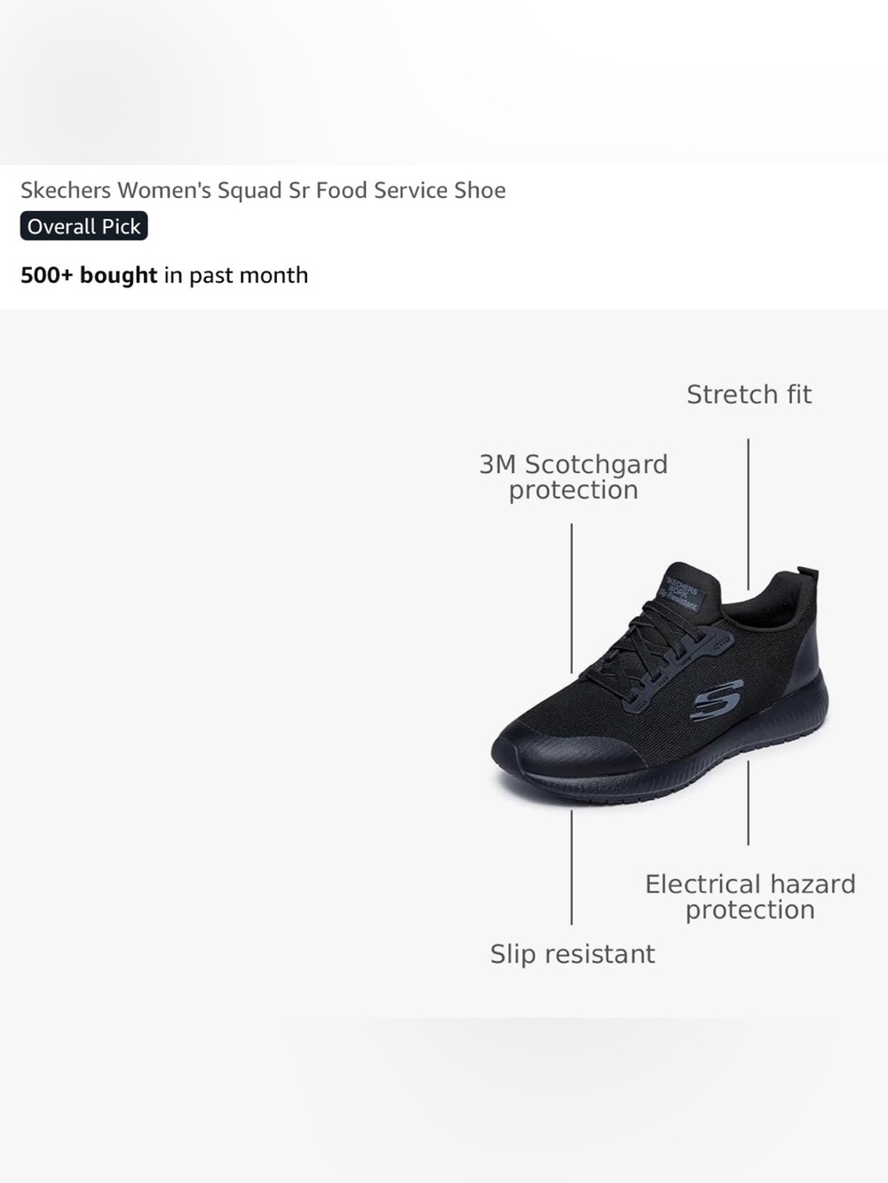 Skechers Black Slip-Resistant WORKPLACE SAFETY CERTIFIED